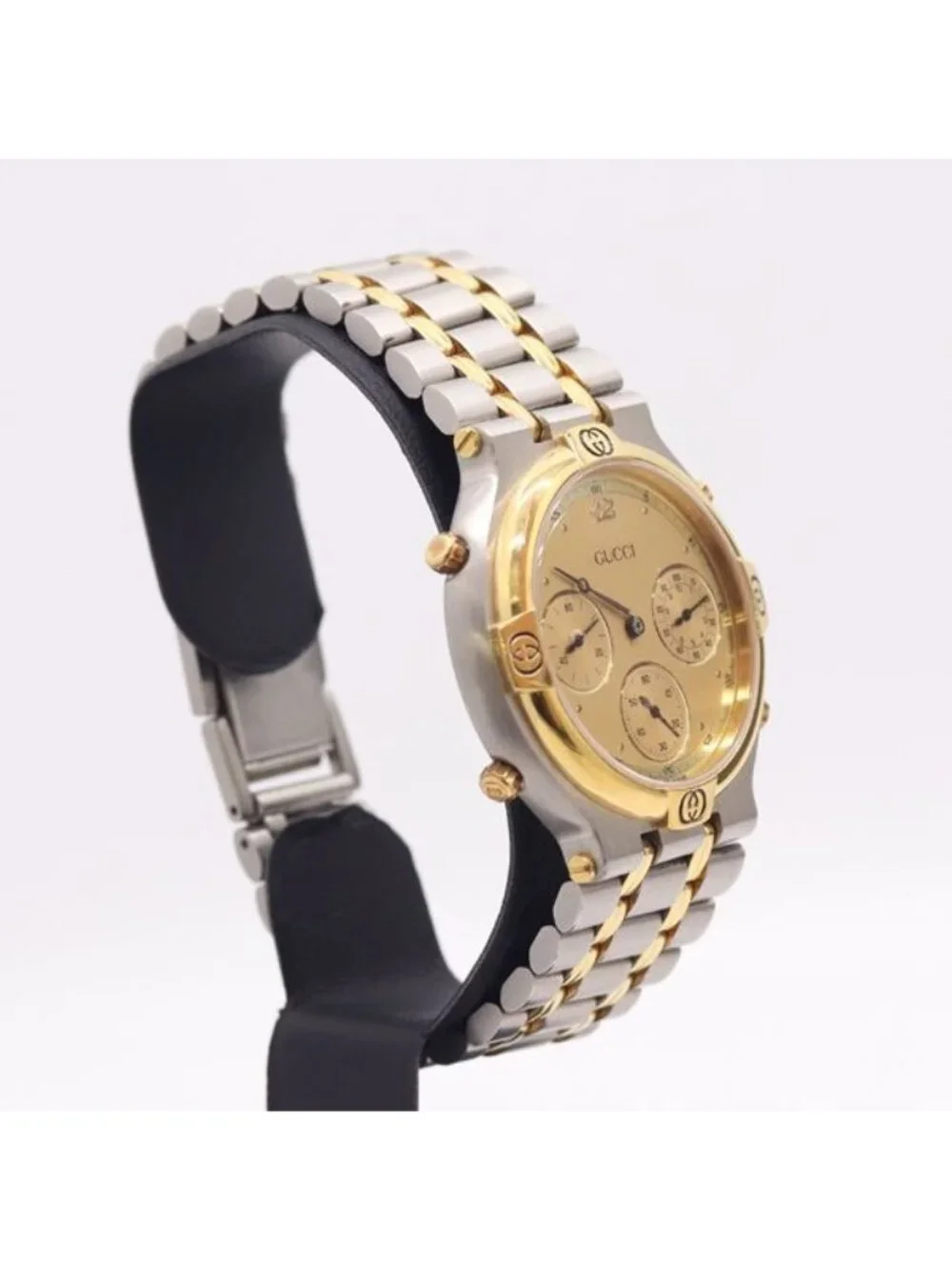 Gucci Quartz Chrono Gold Dial Watch